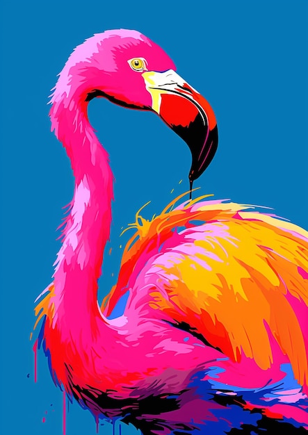 Felle neonroze flamingo