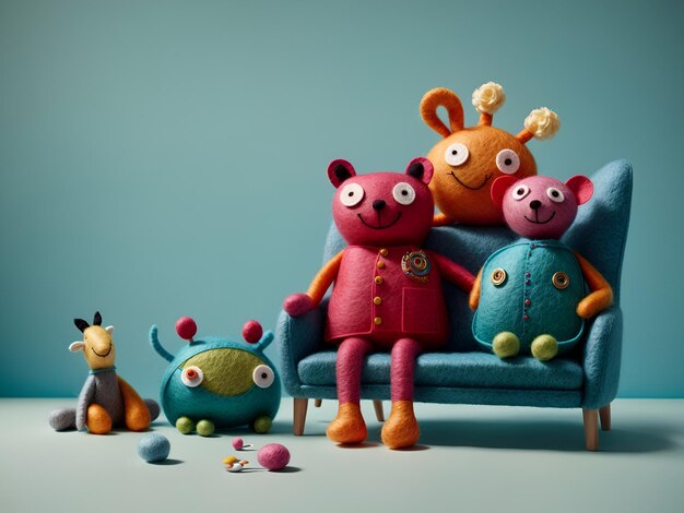 Felt Friends A group of vibrant feltmade creatures