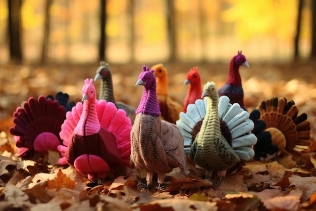 Felt turkeys for Thanksgiving