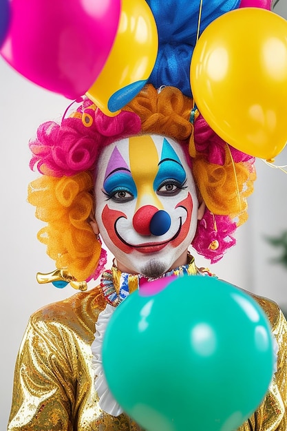 Foto clown femminile con un sorriso in circo