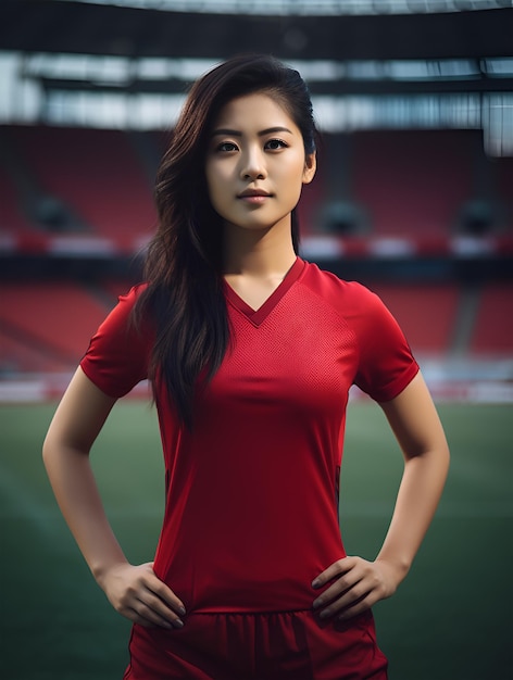 Female Asian football player