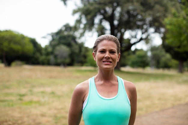 Female athlete in park