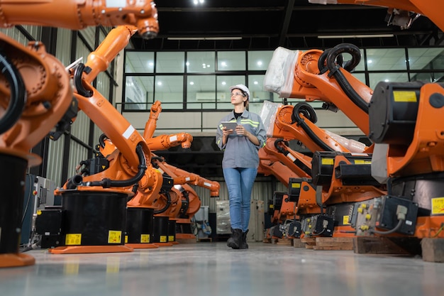 Photo a female auditor inspected to account for the companys robot assets