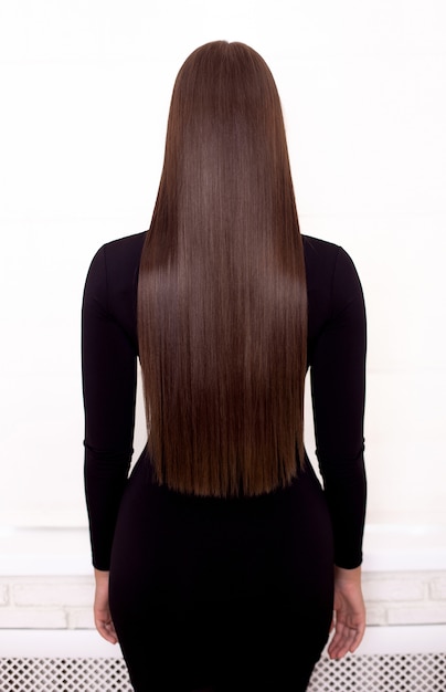 Female back with long healthy hair