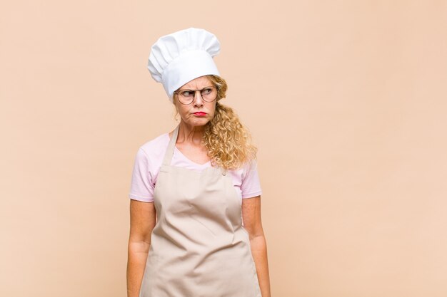 Female baker feeling sad