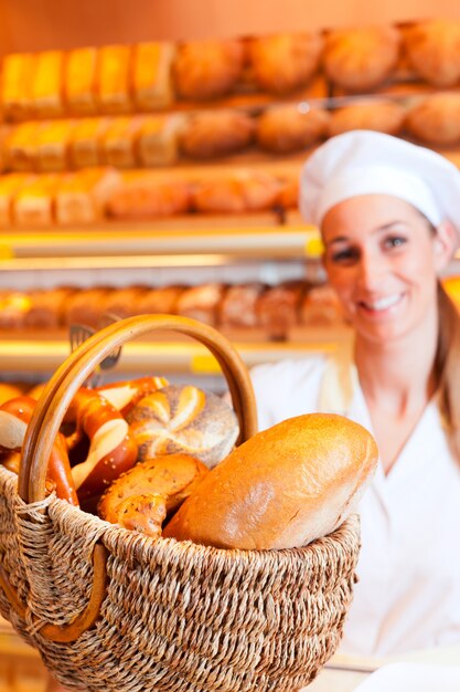 Female baker in her bakery