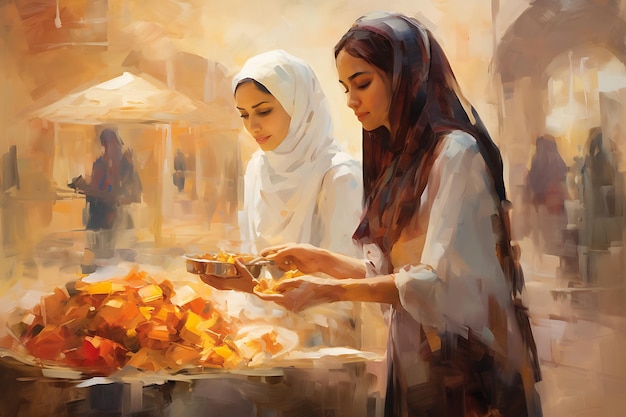 Female baker with customer at the baking shop