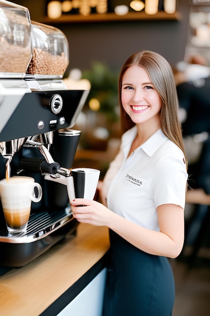 Foto barista femminile