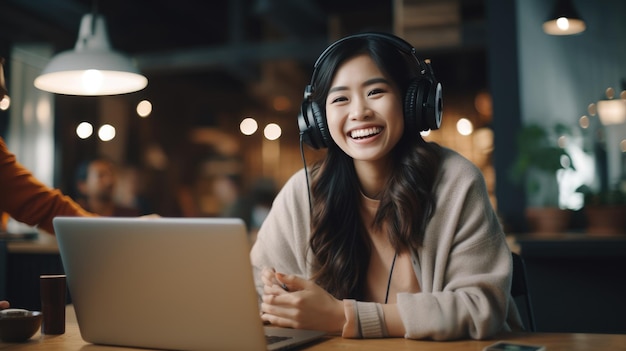 Female blogger recording a video