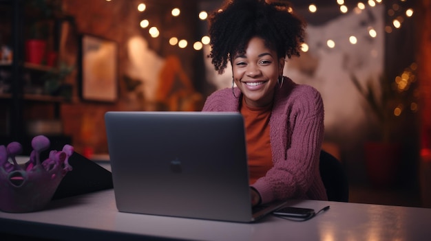 Female blogger recording a video