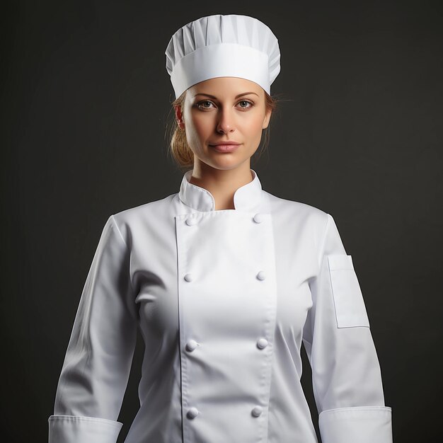 Photo female chef jacket portrait photography for mockup