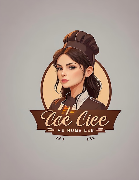 female chef logo ai generation