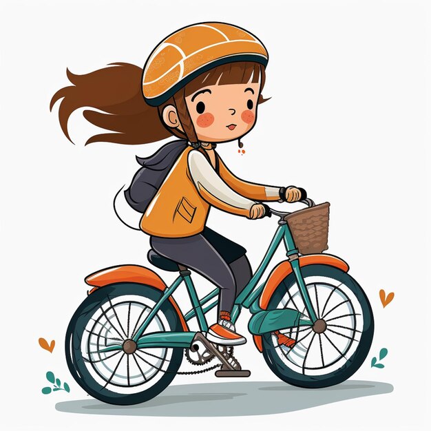 Female child riding a bike