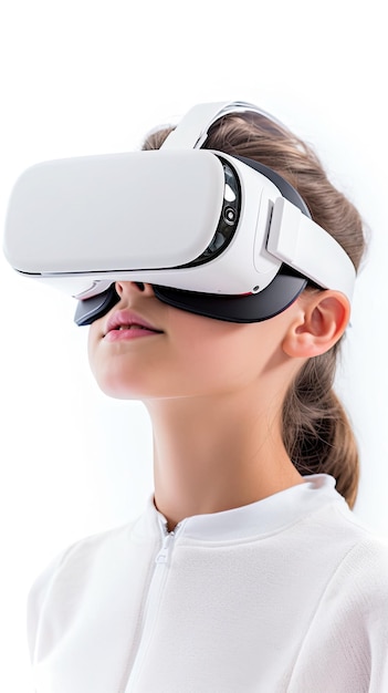 Female child using virtual reality headset