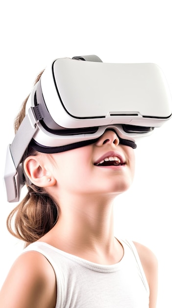 Female child using virtual reality headset