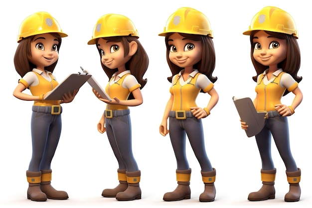 Female construction worker with a clipboard