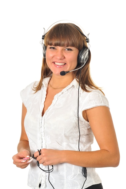 Female consultant with headset