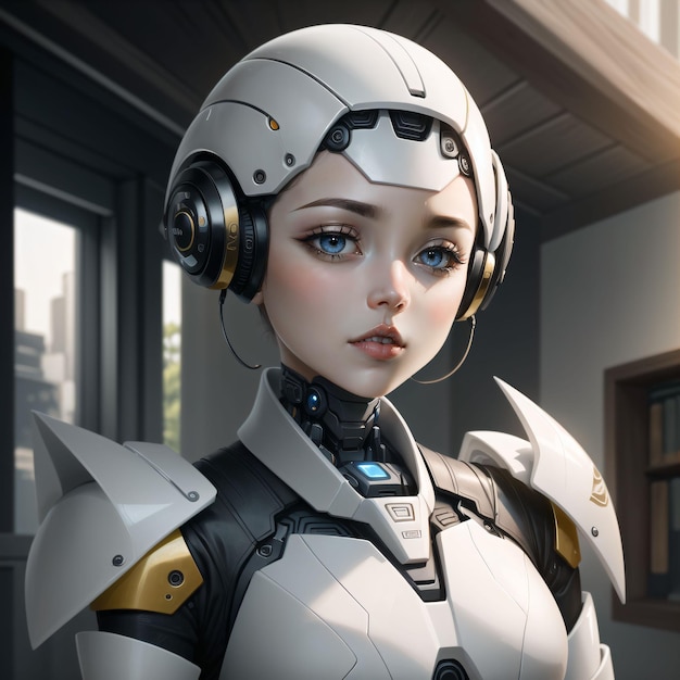 Female cyborg portrait