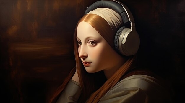 Female DJ in a painting by a renaissance artist