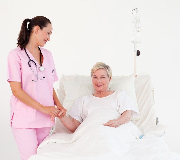 Female doctor examining a patient 