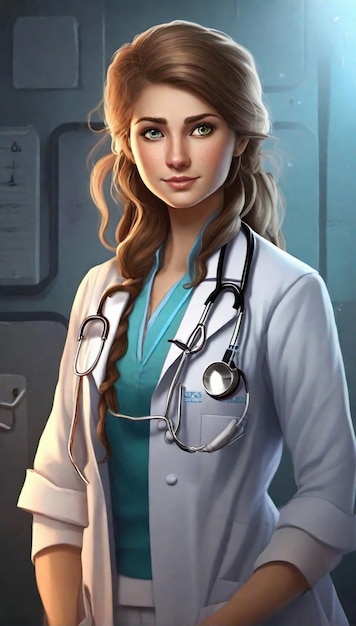 Женщина-врач HD 8K обои стоковое фотографическое изображение