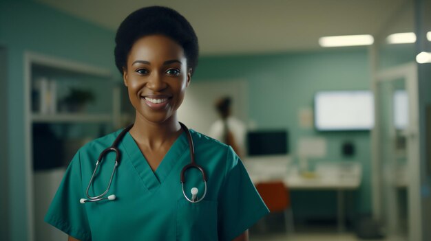 Photo female doctor in hospital