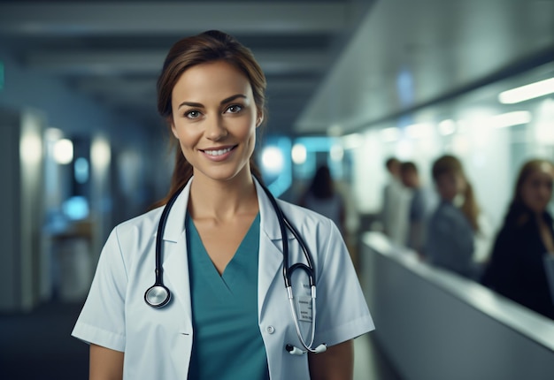 Photo female doctor in hospital