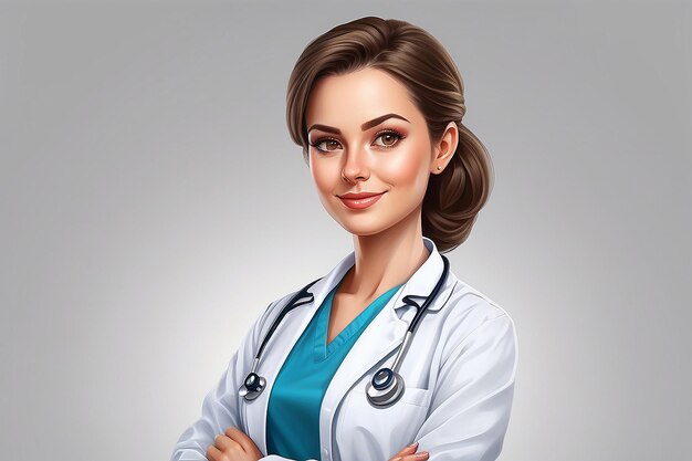 Female doctor isolated on transparent background