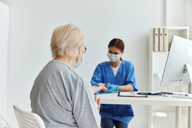 Female doctor patient examination treatment