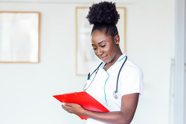 Female doctor in uniform with stethoscope