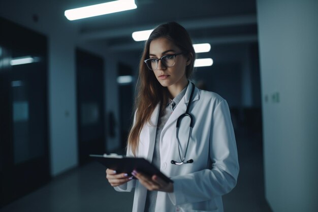 Female doctor with clipboard