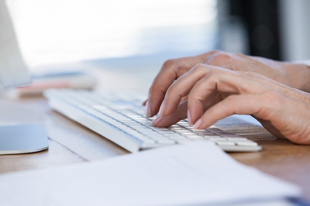 Female doctor working on computer