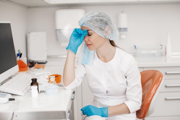 female doctor working with vacine