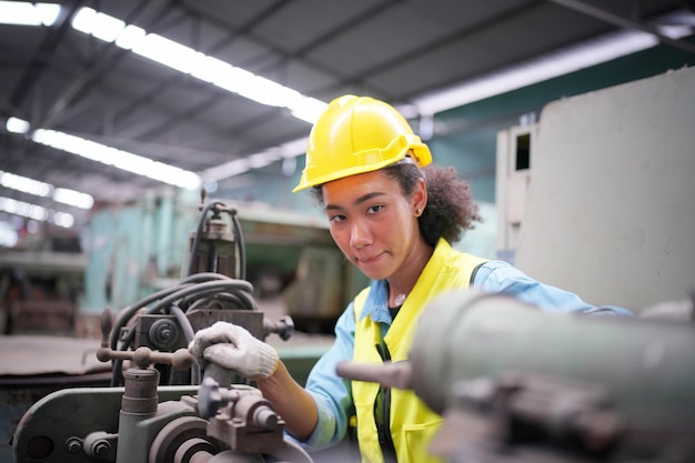 Female engineers working in industry factory