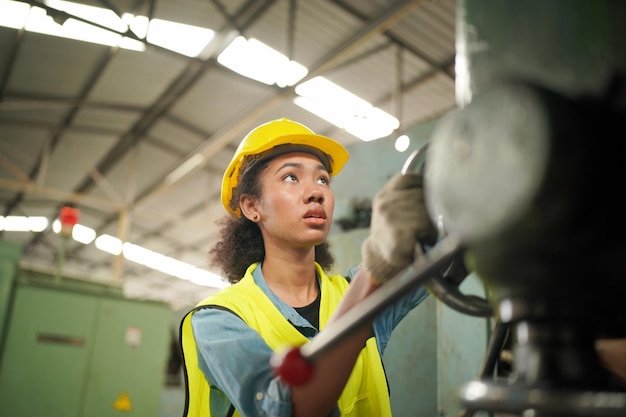 Female engineers working in industry factory