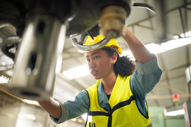 Female engineers working in industry factory