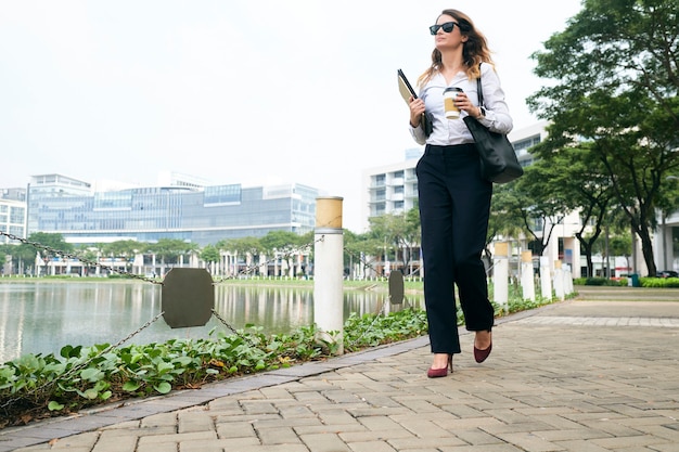 Female Entrepreneur Walking to Office