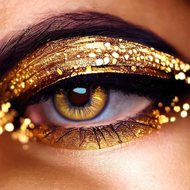 Female eye makeup Beautiful Colorful Magical Fantasy Pretty Female Eye.