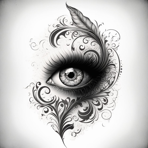 Photo female eye for tattoo