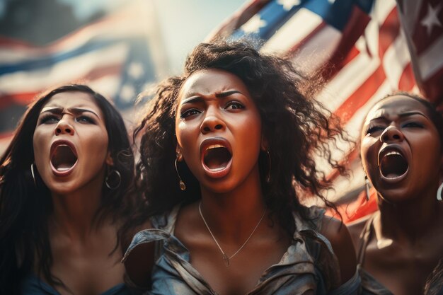 Female football fans cheering