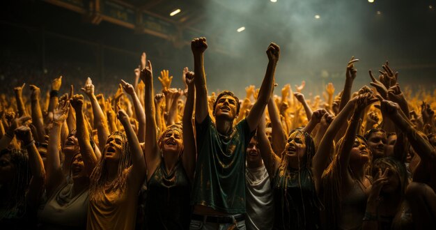 Female football fans cheering