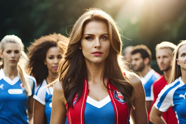 Foto concetto di tifosi di calcio femminili