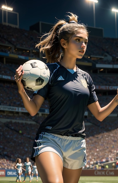 female football player Beautiful female football player