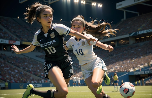 female football player Beautiful female football player