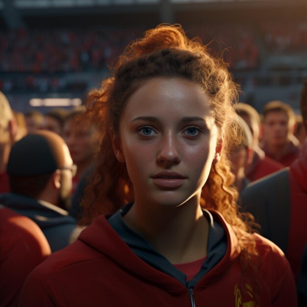 Photo female football soccer fans