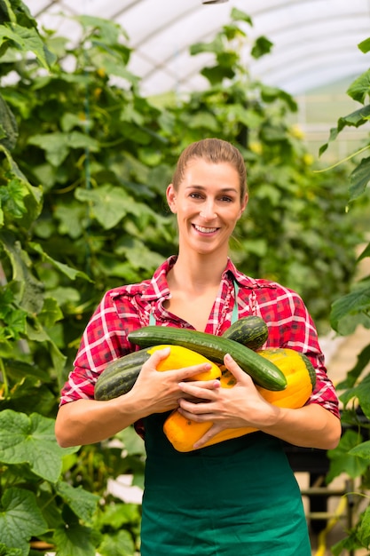 Female gardener in market garden or nursery