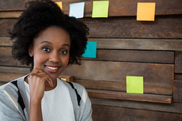 Female graphic designer smiling