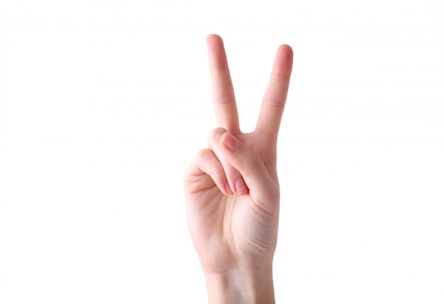 Photo female hand gesture isolated on a white background