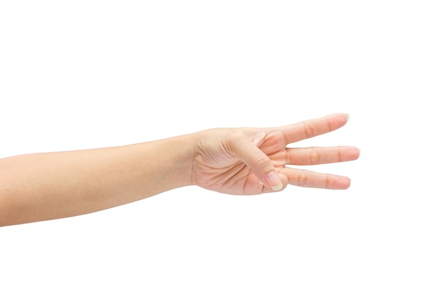 female hand on the isolated on white background