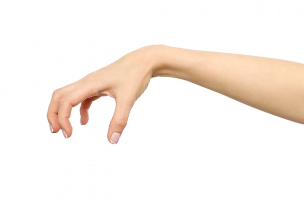 Female hand reaching for something